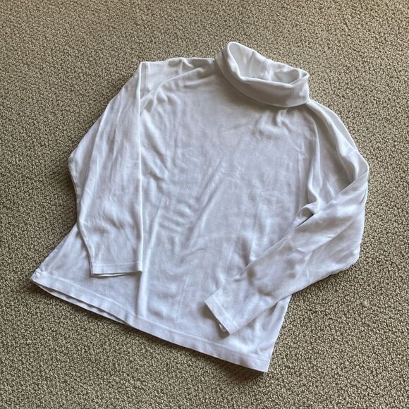 J.L. Plum Vintage White Turtleneck Size Medium Casual Stretch Cotton GUC - Picture 2 of 7